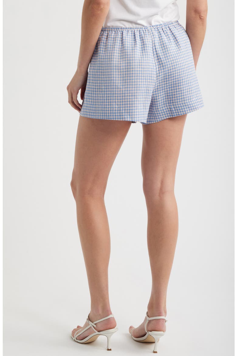 Nora Linen Shorts, Alternate, color, STELLAR CHECK