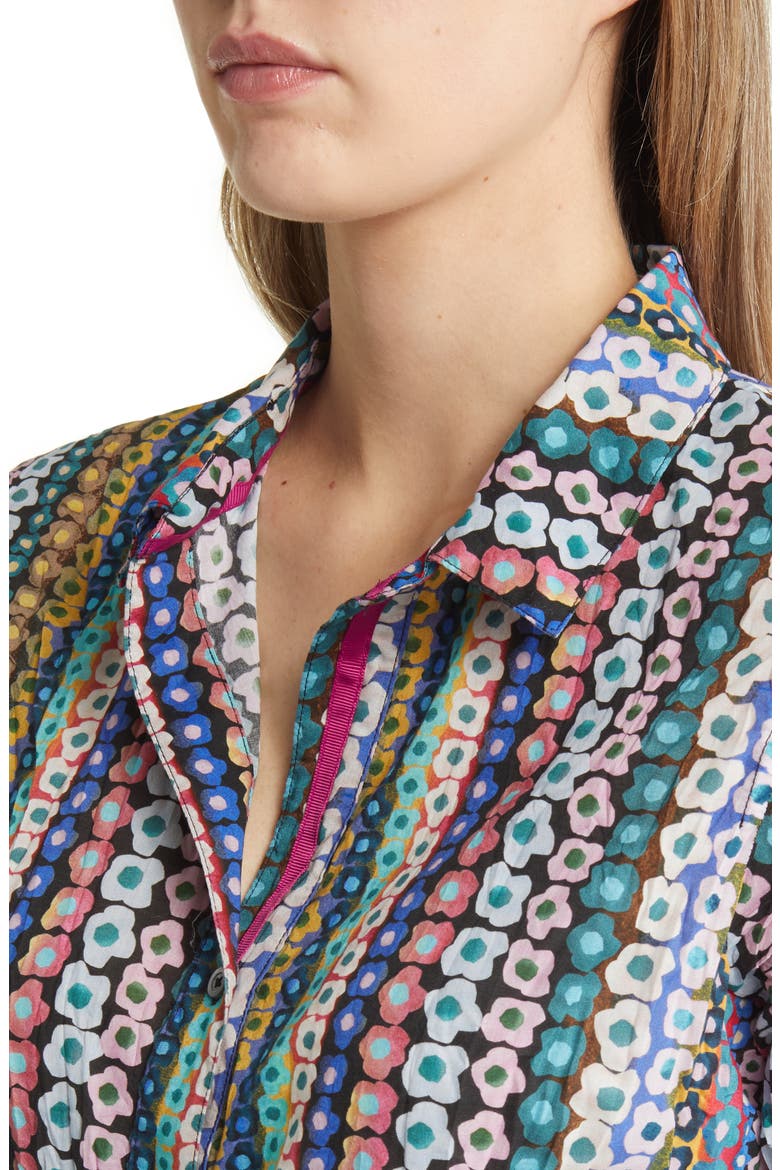 Flower Field Crinkle Button-Up Shirt, Alternate, color, PINK MULTI