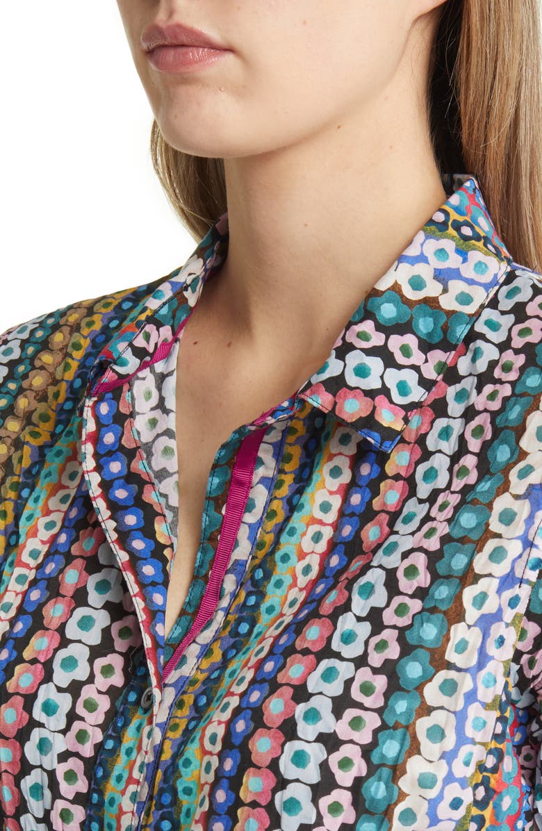 NIC+ZOE Flower Field Crinkle Button-Up Shirt, Alternate, color,