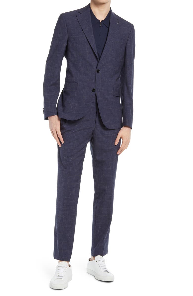 Ted Baker London Ralph Extra Slim Fit Solid Wool & Linen Suit, Main, color, 