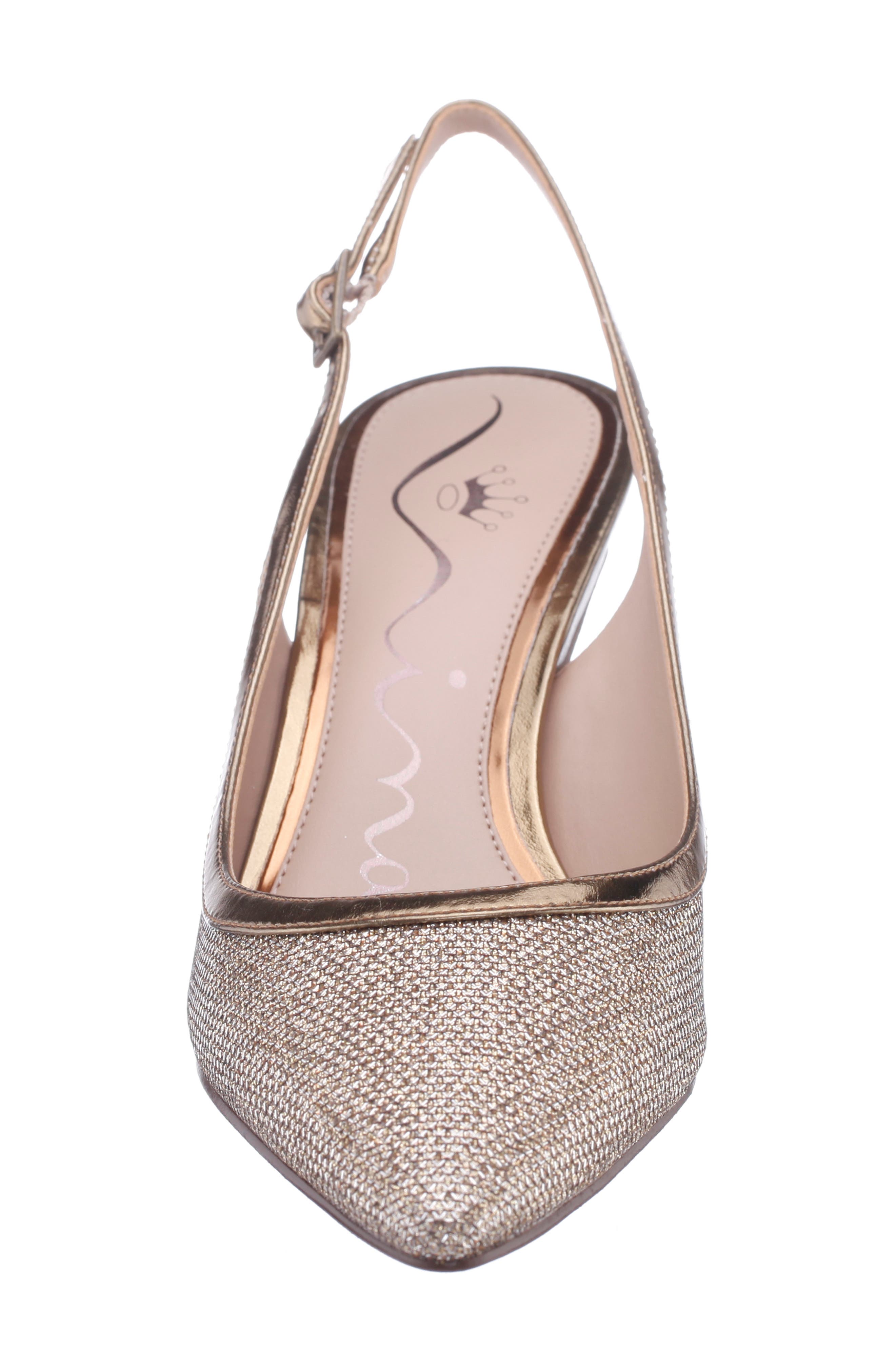 Nina Nazuri Slingback Pointed Toe Pump, Alternate, color, Latte