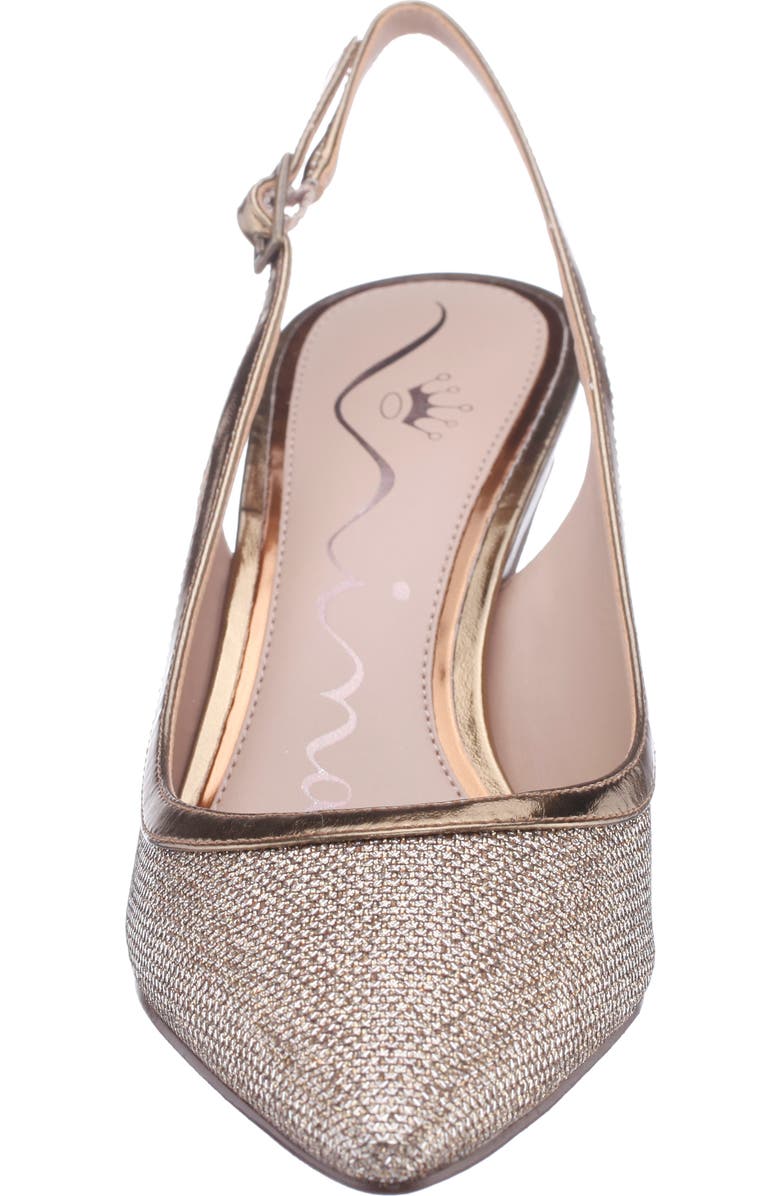 Nina Nazuri Slingback Pointed Toe Pump, Alternate, color, Latte