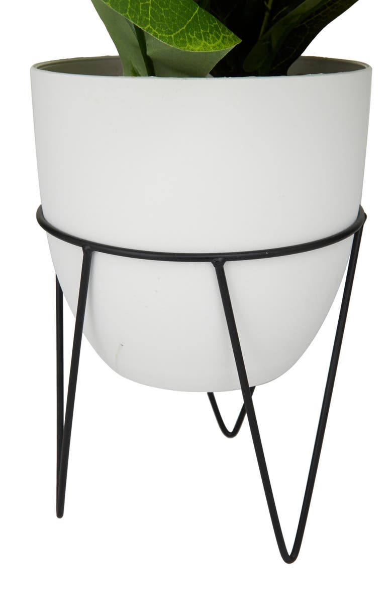 GINGER BIRCH STUDIO Green Faux Foliage Potted Artificial Fiddle Fig Leaf Tree, Alternate, color, Green