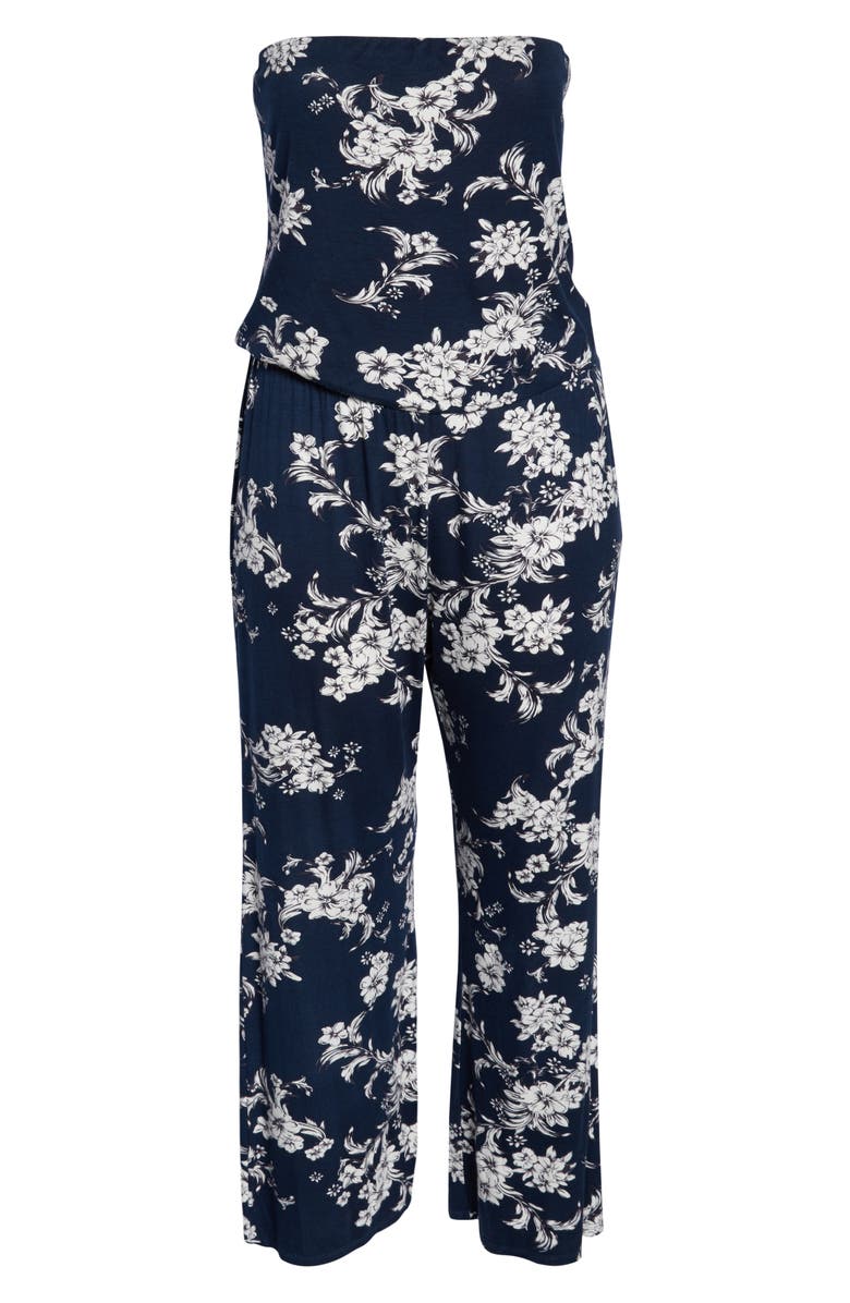 Lemon Tart Val Strapless Jumpsuit, Alternate, color, Pencil Floral