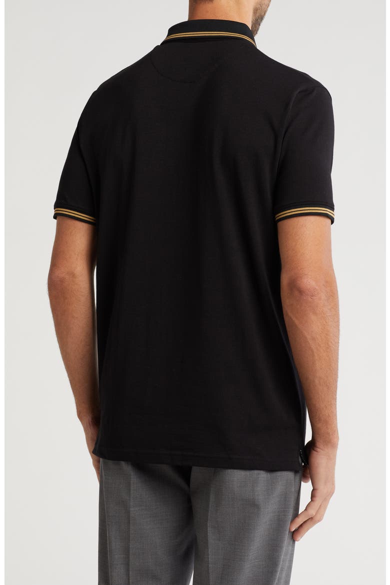 Tipped Knit Polo, Alternate, color, BLACK