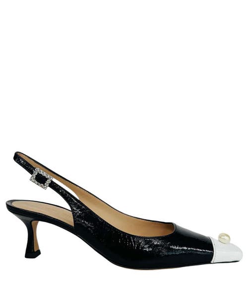 Madison Maison Kitten Heel Slingback With Pearl In Multi