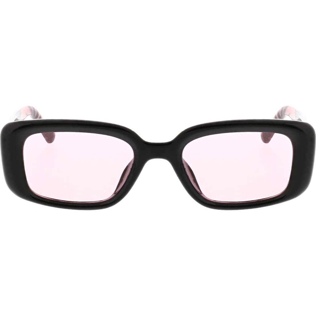 Roxy 51mm Slim Rectangle Sunglasses In Dark Demi