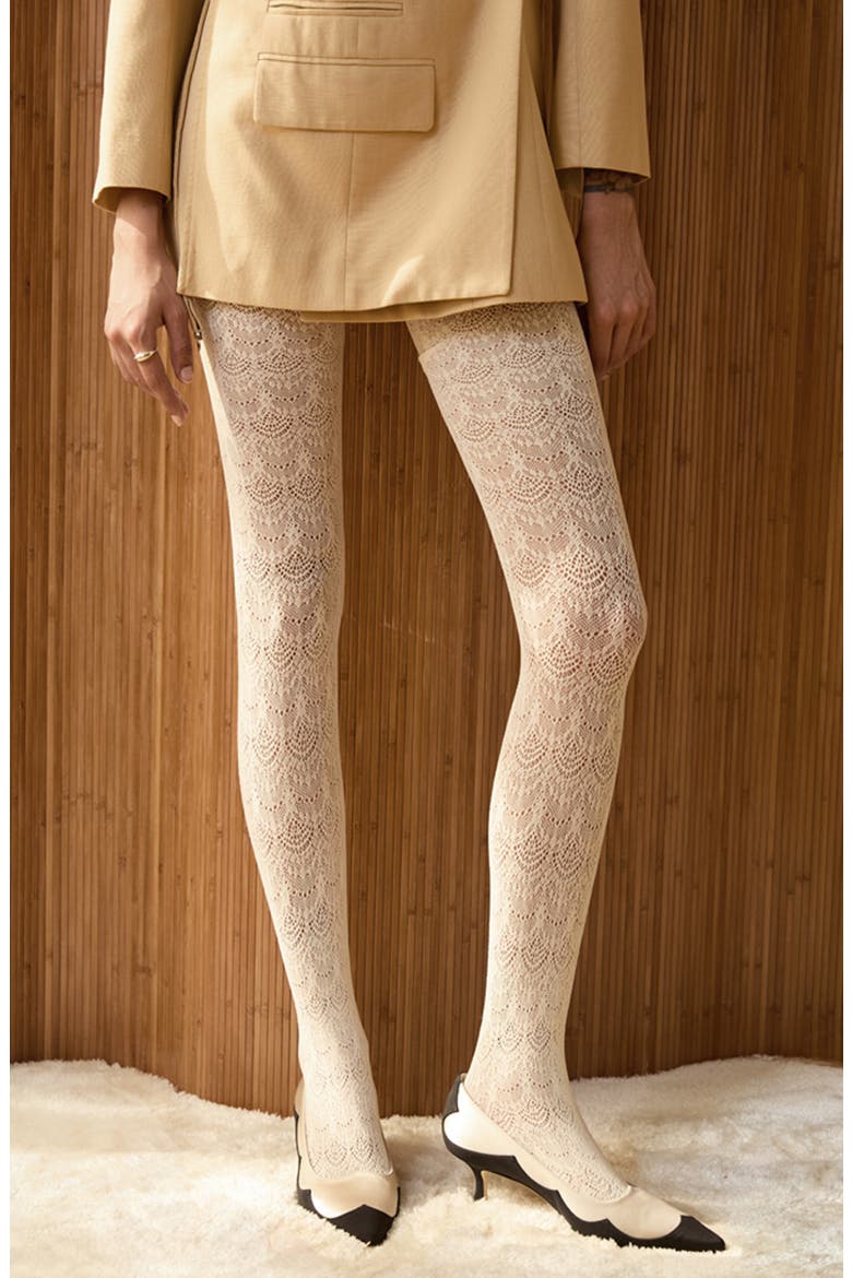 Emilia Tattoo Tights, Alternate, color, IVORY