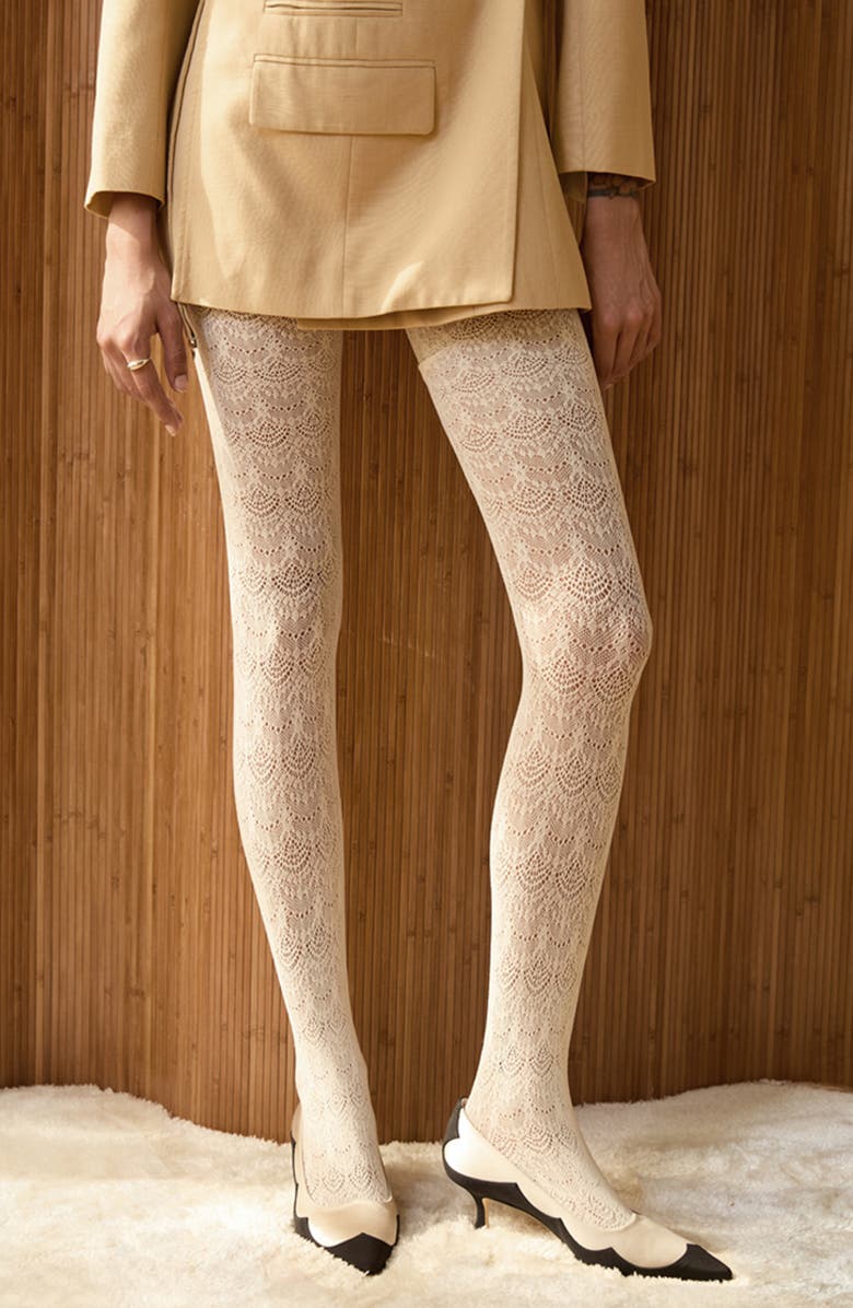 Stems Emilia Tattoo Tights, Alternate, color, Ivory