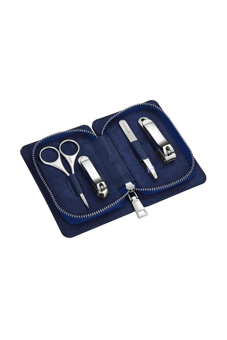 Turbo 4 Piece Surgical Steel Groom Kit - Carbon Fiber Pattern Case, Main, color, Blue