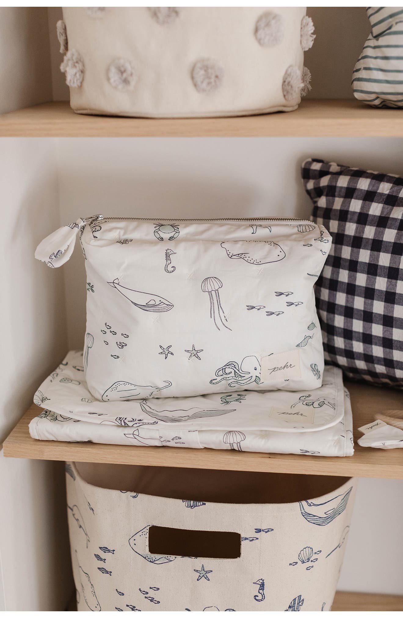 Pehr On The Go Changing Pad, Alternate, color, Life Aquatic