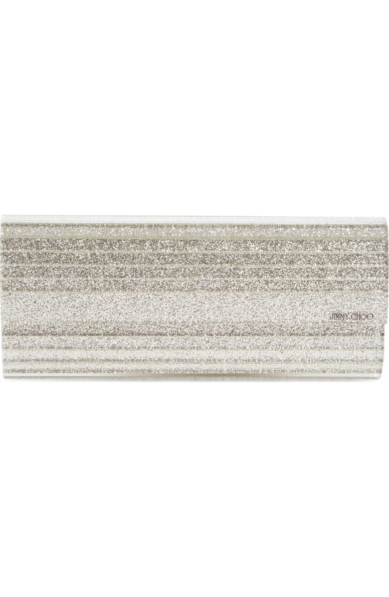 Jimmy Choo Sweetie Glitter Acrylic Clutch, Main, color,