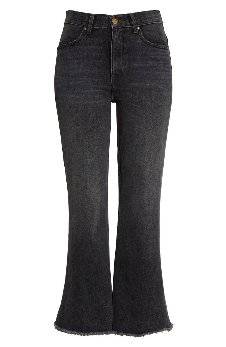 THE GREAT. The Great The Kick Bell Raw Hem Crop Nonstretch Jeans, Alternate, color, 