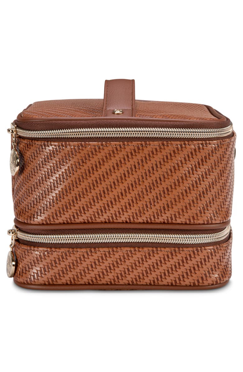 Stephanie Johnson Rosewood Cognac Jenny Train Cosmetics Case, Alternate, color, Cognac