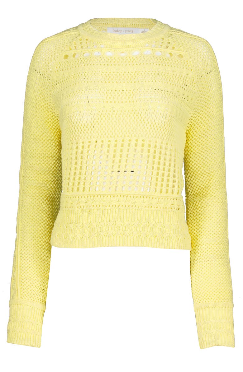 Bishop + Young Good Sport Pointelle Sweater, Alternate, color, Citrus