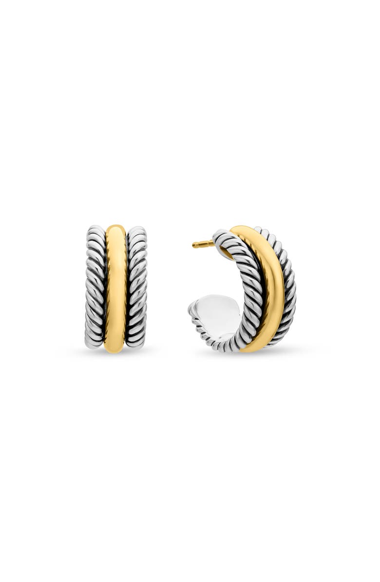 David Yurman 'Cable Classics' Hoop Earrings with Gold, Main, color, Two Tone