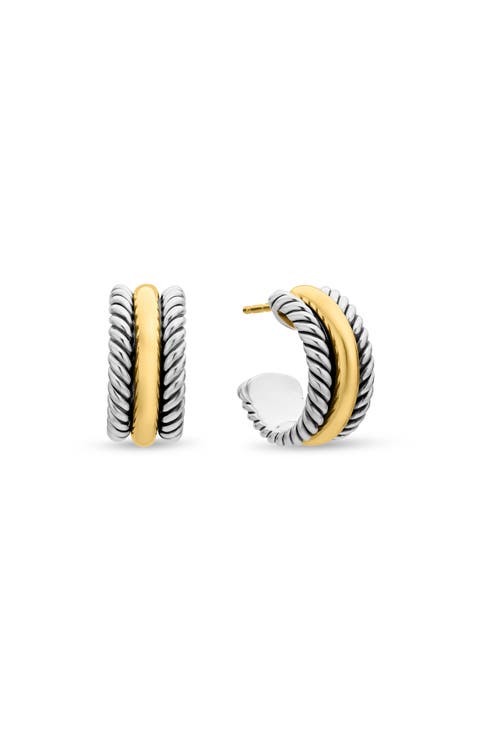 'Cable Classics' Hoop Earrings with Gold