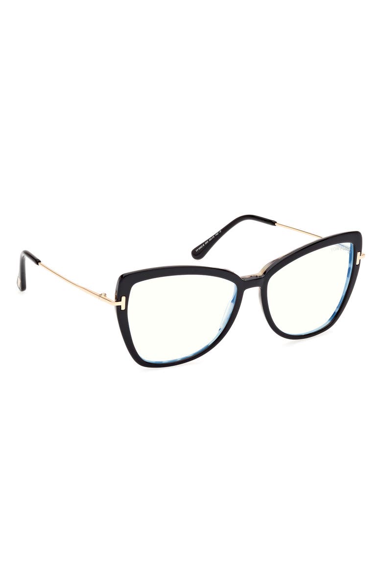 TOM FORD 55mm Butterfly Blue Light Blocking Glasses, Alternate, color, 