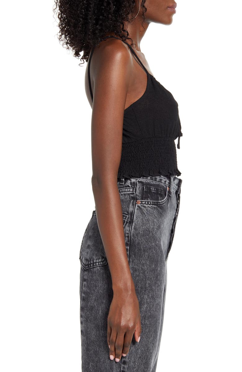 Topshop Smocked Mesh Crop Tank Top, Alternate, color,
