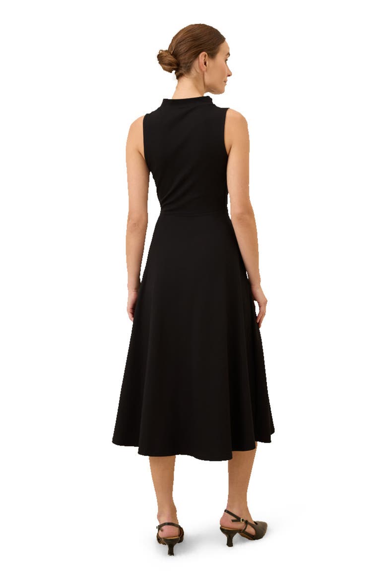Organic Cotton Fit & Flare Cowl Neck Dress, Alternate, color, Black