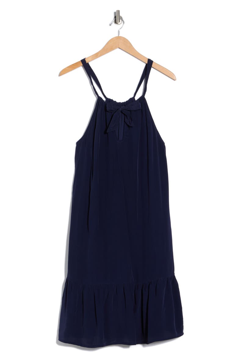 Calypso Tiered Crepe Minidress, Alternate, color, MARE NAVY