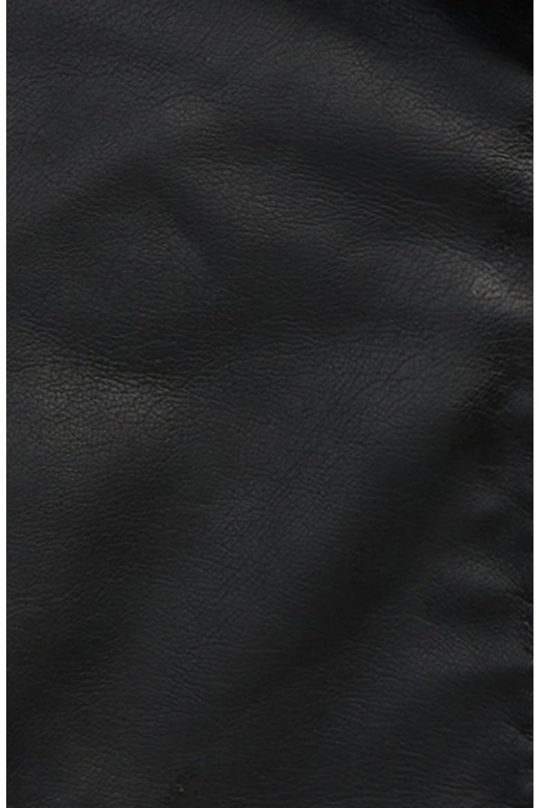 Kids' Quilted Faux Leather Moto Jacket, Alternate, color, BLACK