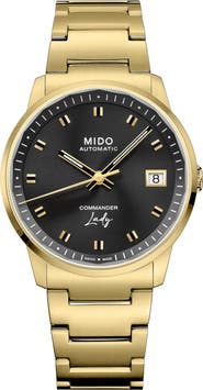 MIDO Commander Lady Black Dial Automatic Bracelet Watch, 35mm