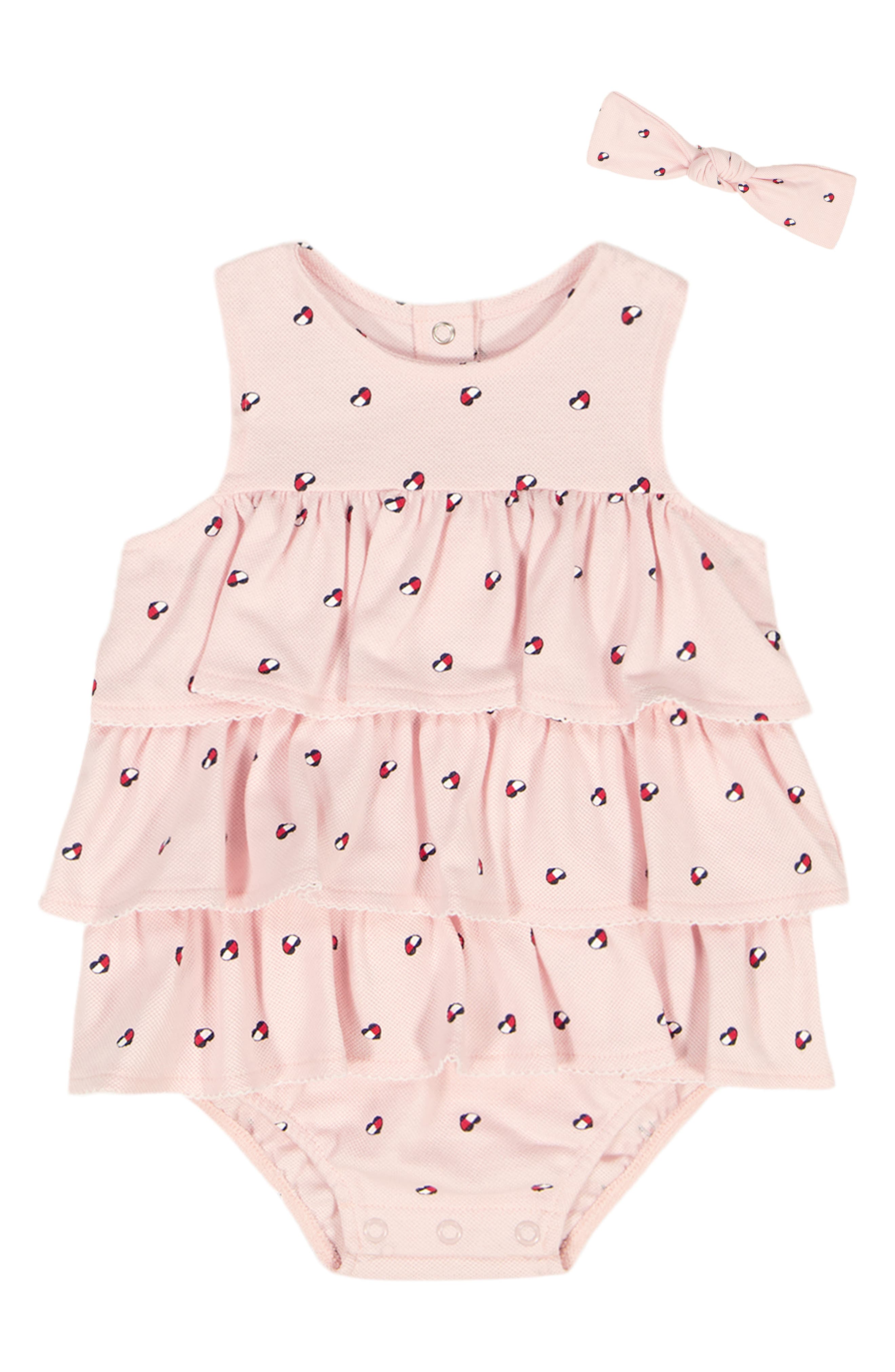 Tommy Hilfiger Ruffle Piquè Bodysuit & Headband Set
