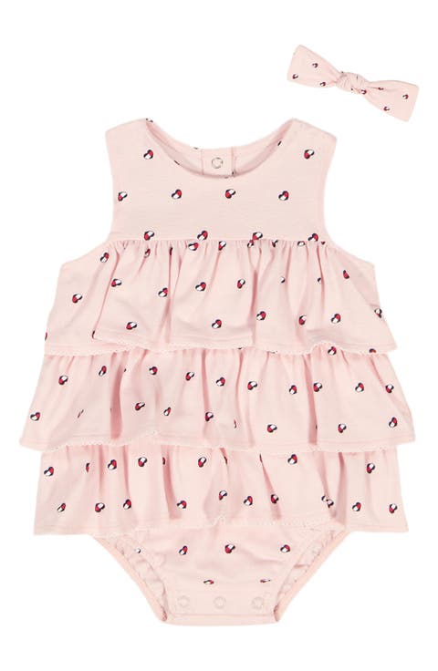 Ruffle Piquè Bodysuit & Headband Set (Baby)