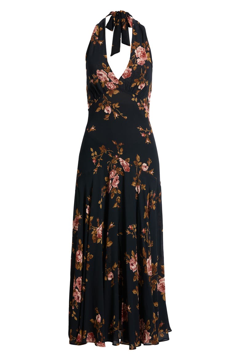 Briony Floral Halter Neck Midi Dress, Main, color, BALLAD