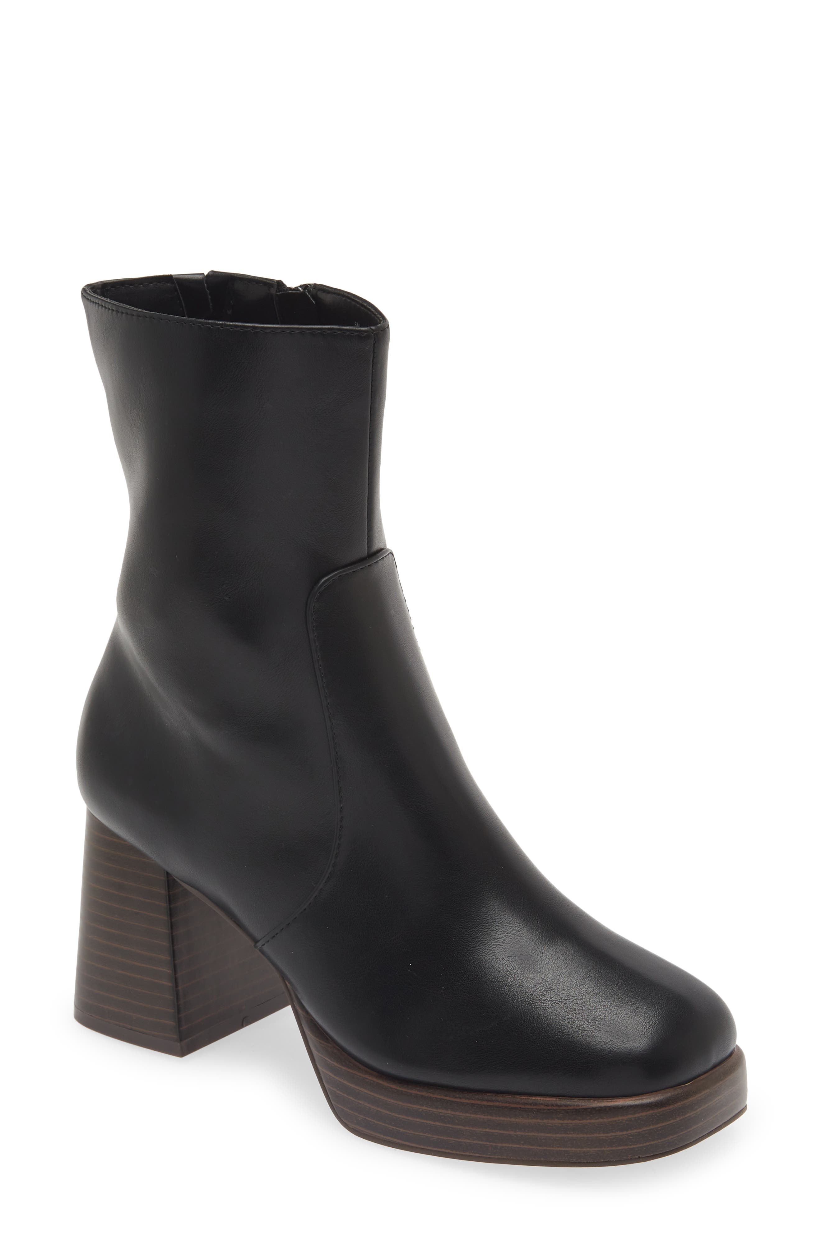 Kitt Platform Bootie, Main, color, BLACK