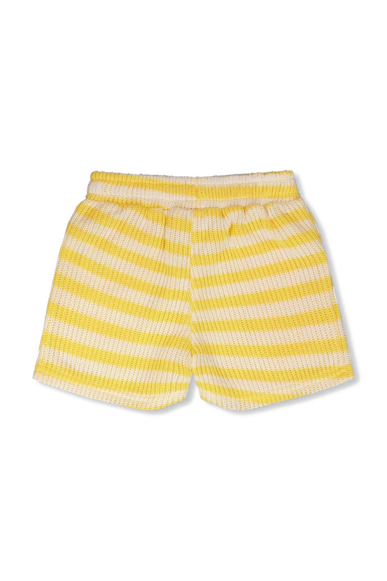 Elastic Waist Scoop Pockets Striped Shorts, Alternate, color, Yellow & White Stripes