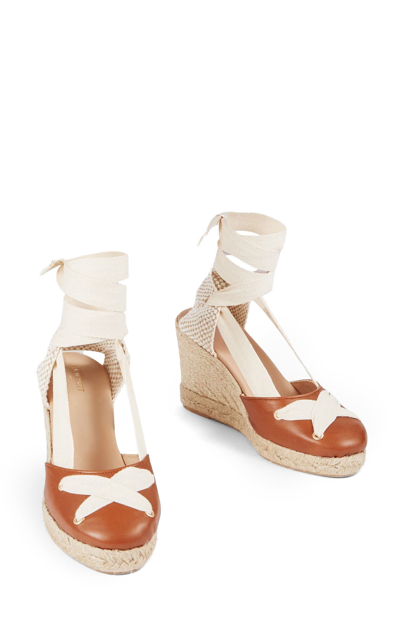 LK Bennett Ophelia Ankle Wrap Wedge Sandal, Alternate, color, 