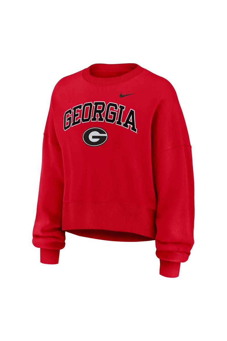 Women's Nike Red Georgia Bulldogs Oversized Phoenix Arch Pullover Sweatshirt, Alternate, color, Red