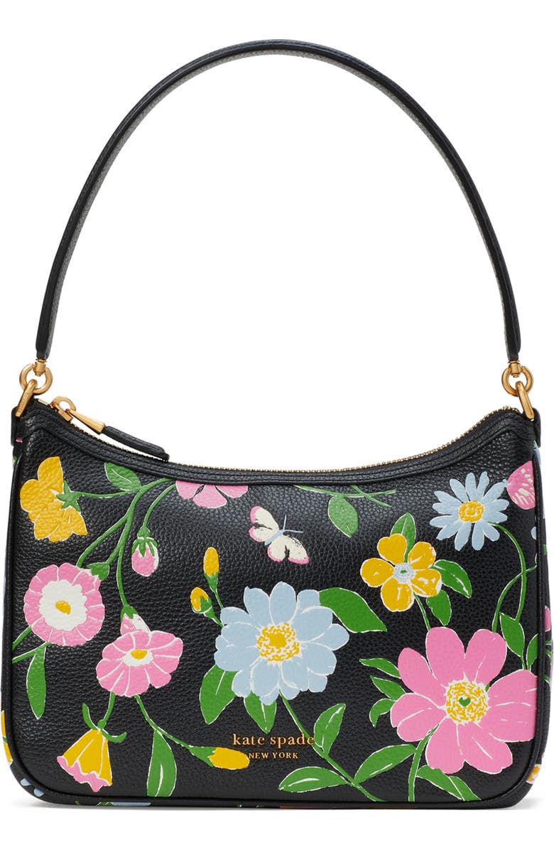 Kate Spade New York sam floral embossed pebble leather shoulder bag, Main, color,