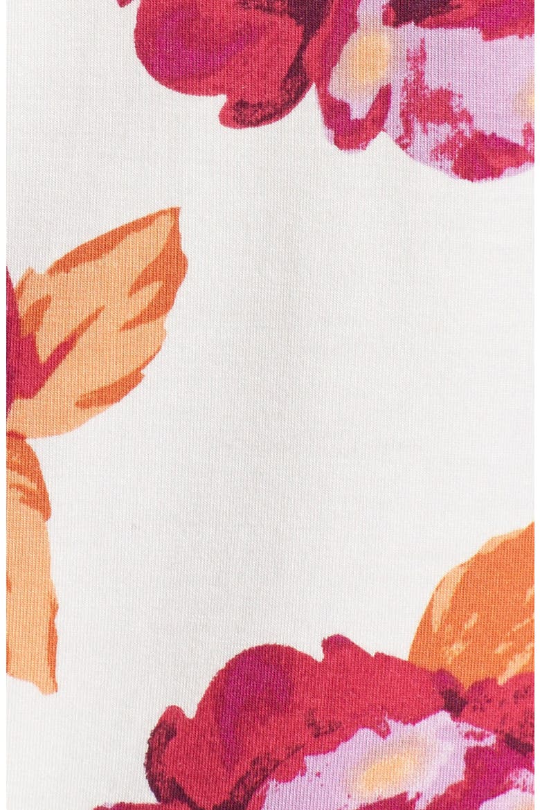 'Bali Sunset' Short Pajamas, Alternate, color, IVORY/ FUCHSIA ROSES