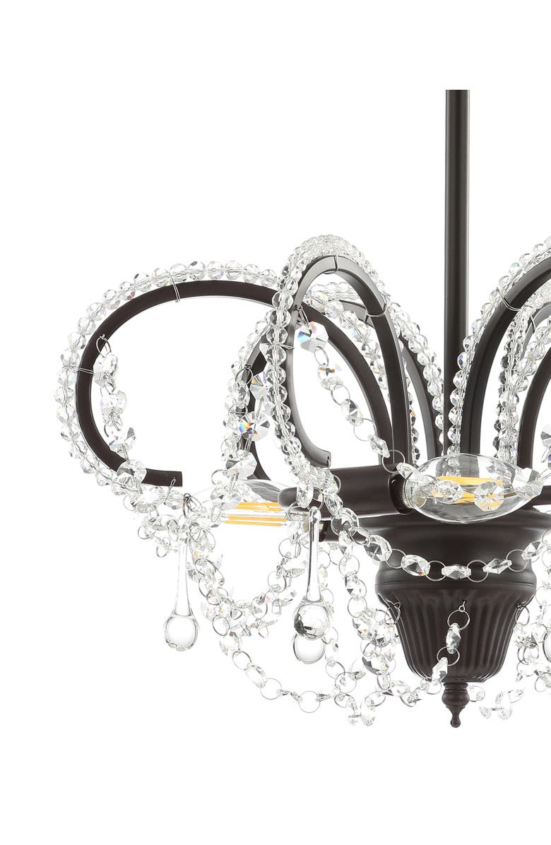 JONATHAN Y Caroline Metal/Crystal LED Adjustable Chandelier, Alternate, color, Oil Rubbed Bronze