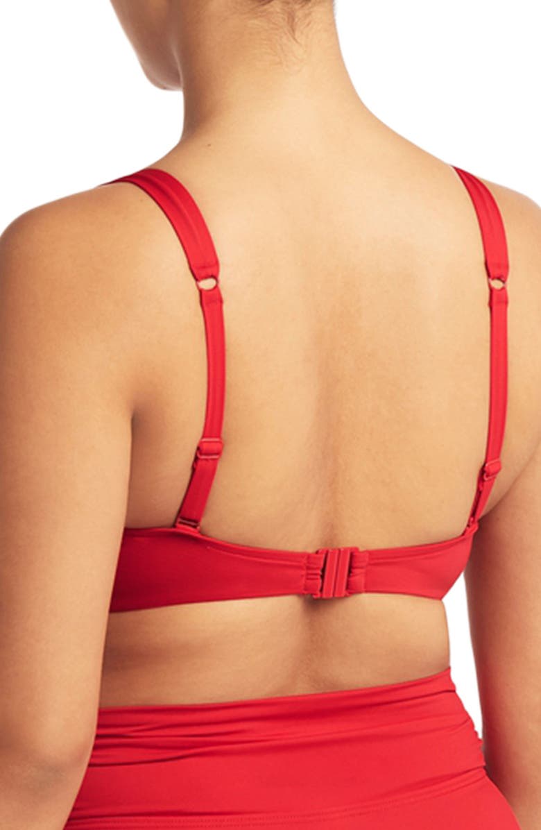 Sea Level Essentials C- & D-Cup Underwire Bikini Top, Alternate, color, Red