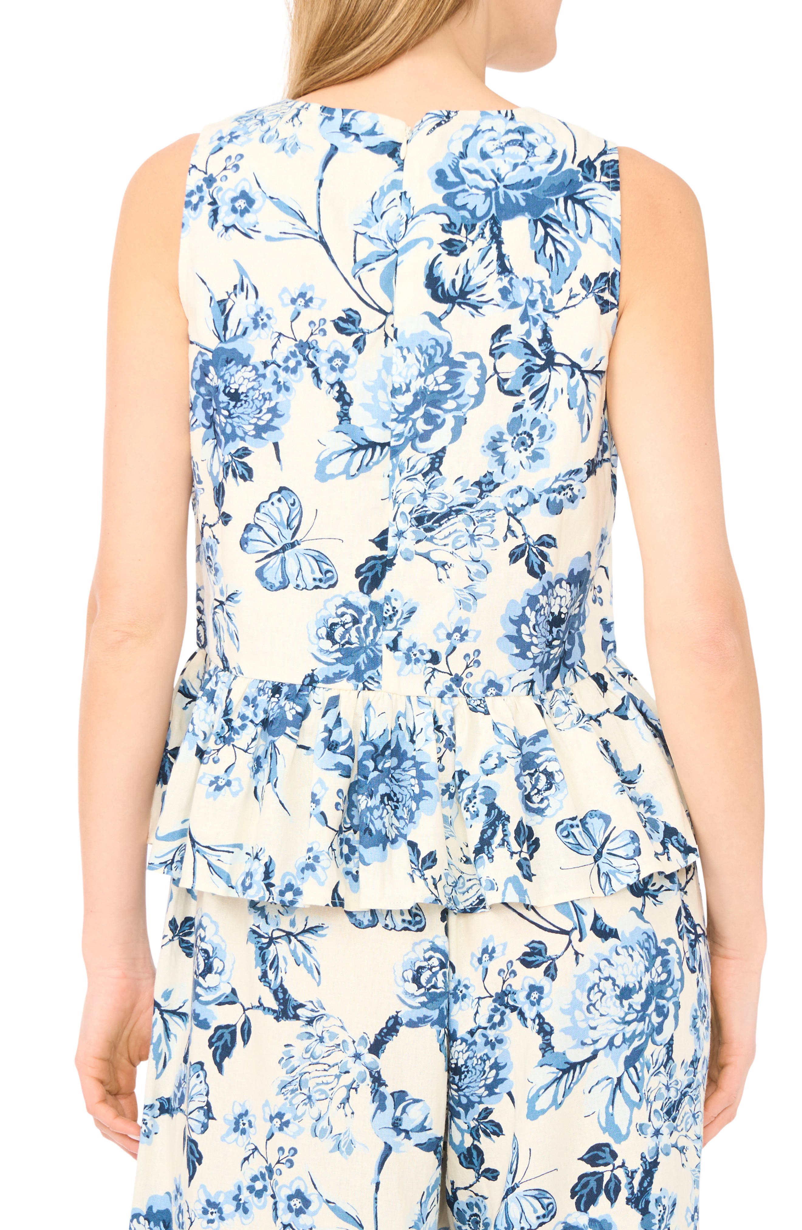Print Peplum Top - image 2