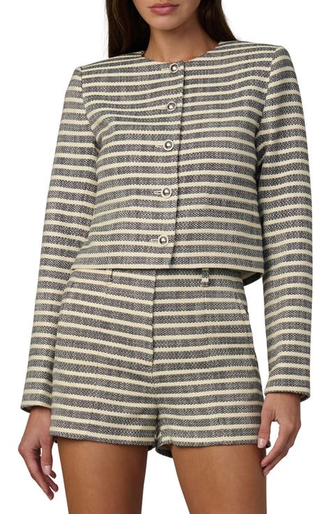 The Talia Stripe Crop Jacket