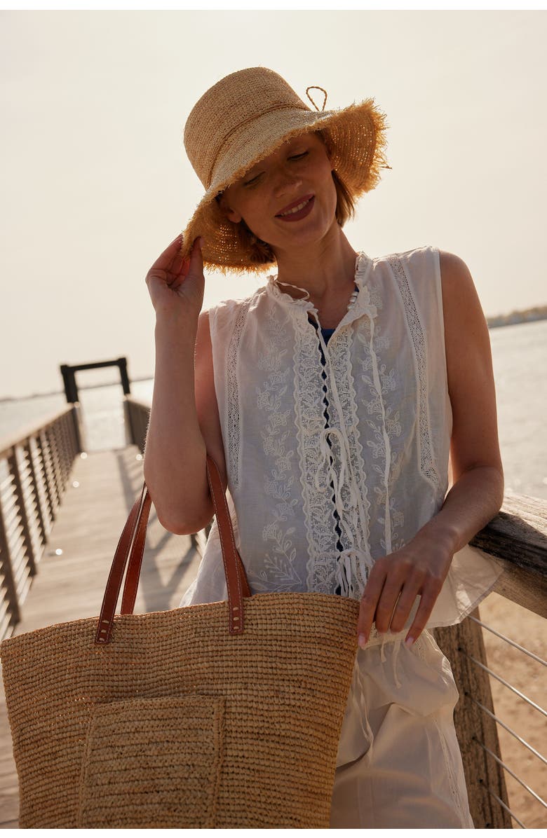 Hat Attack Packable Raffia Bucket Hat, Alternate, color, Natural