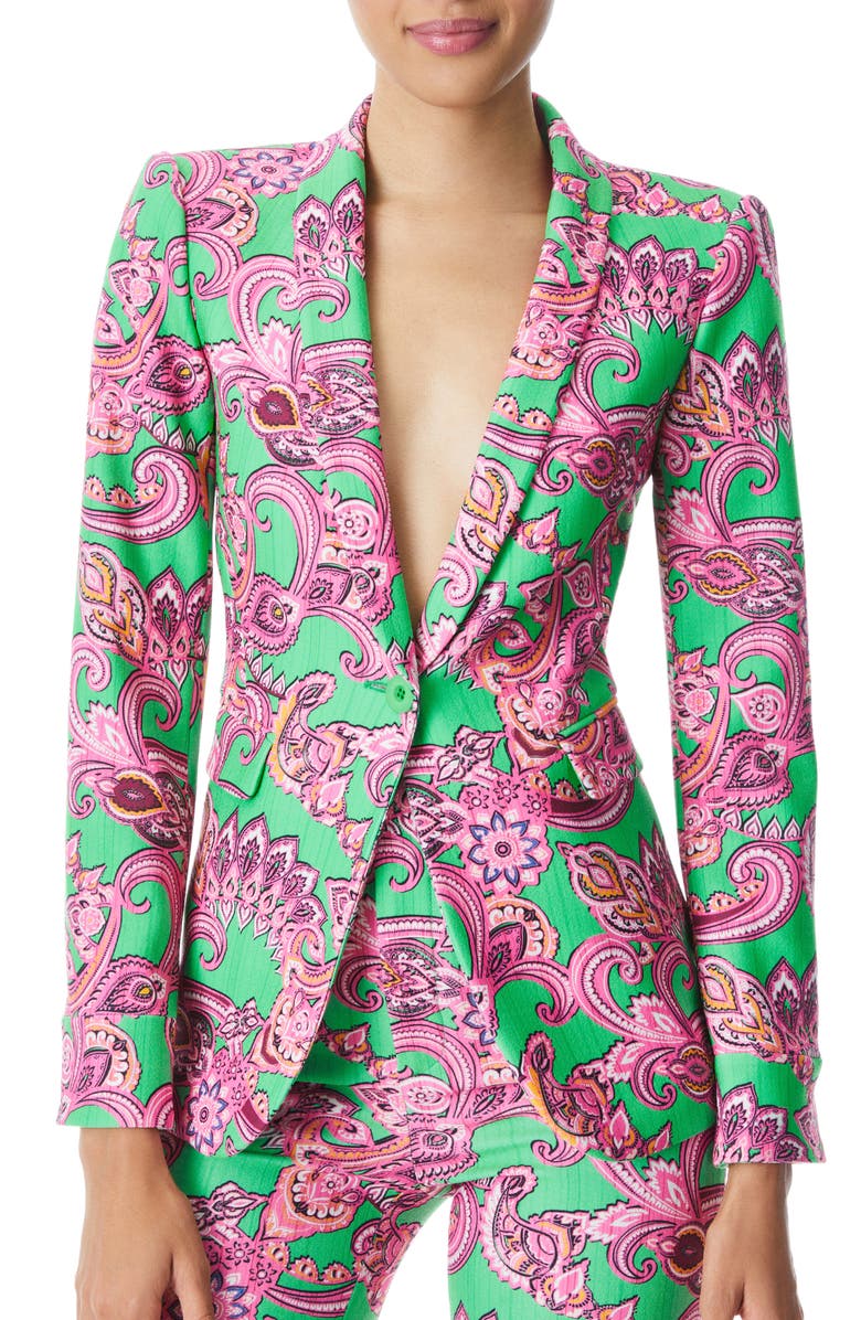 Alice + Olivia Macey Paisley Blazer, Main, color, 