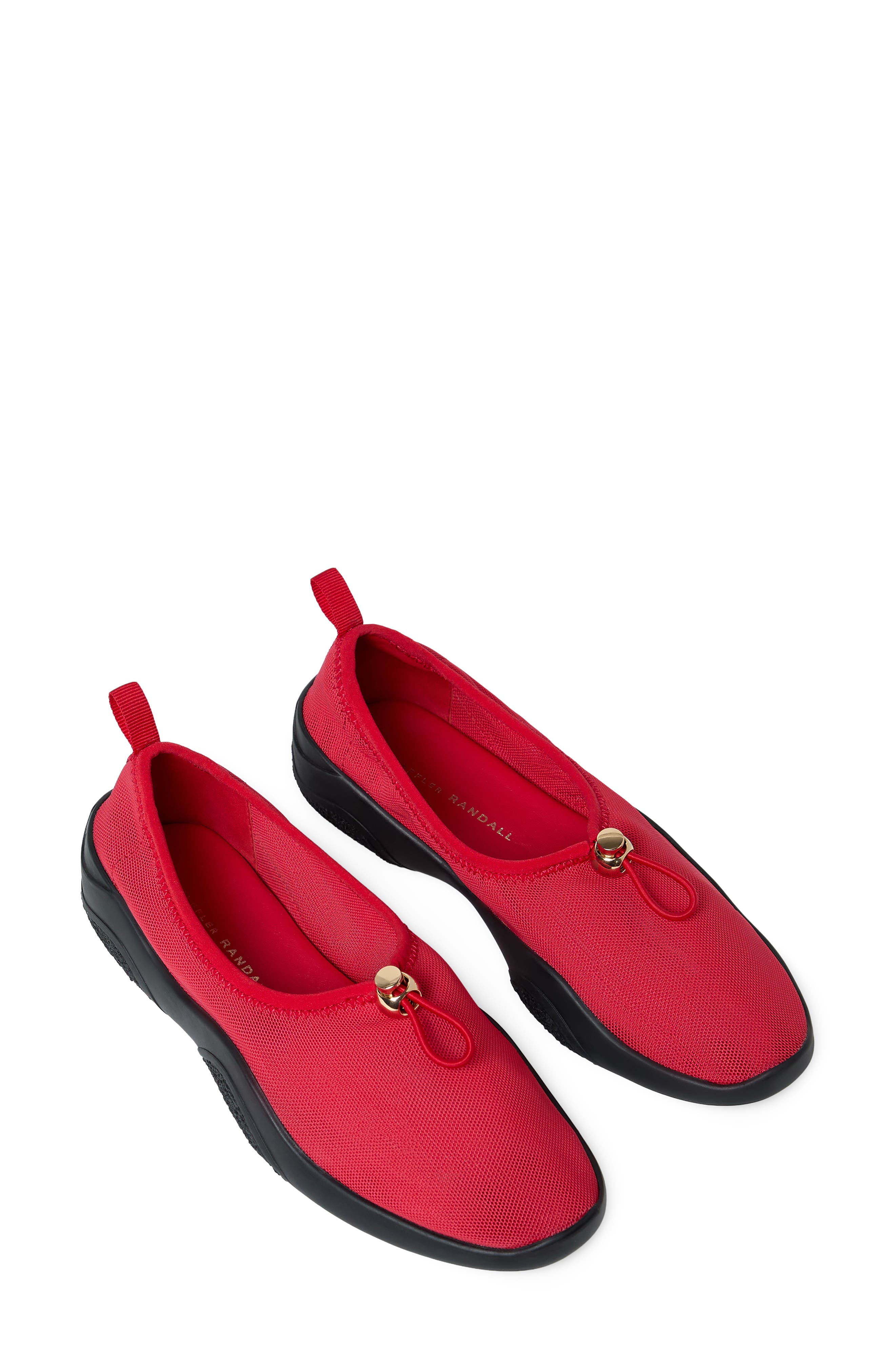 Loeffler Randall Raina Stretch Knit Flat, Alternate, color, Red/ Black