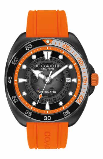 COACH Charter Silicone Strap Watch, 44.5mm