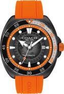 COACH Charter Silicone Strap Watch, 44.5mm