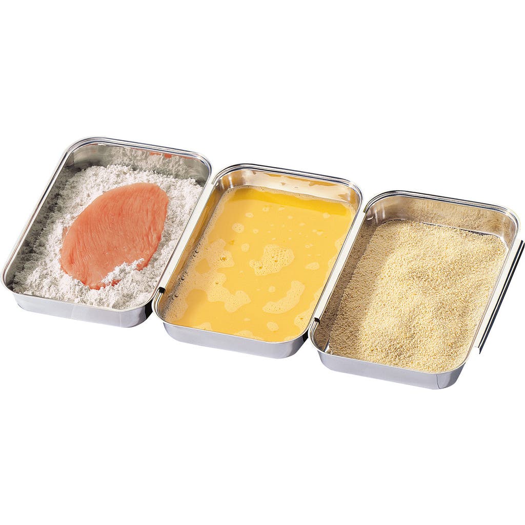Kuchenprofi 3 Piece No Mess Breading Pan Set, Stainless Steel In Silver