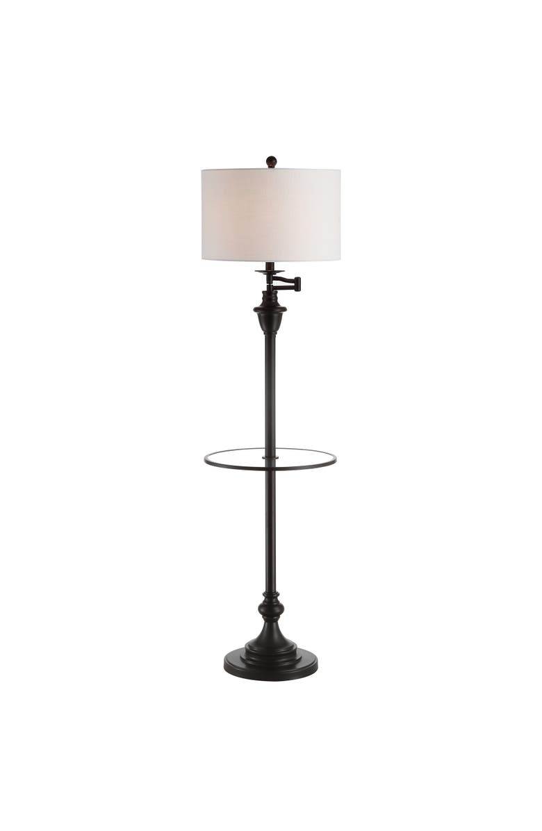 JONATHAN Y Cora 60" Metal/Glass LED Side Table and Floor Lamp, Main, color, Oil Rubbed Bronze