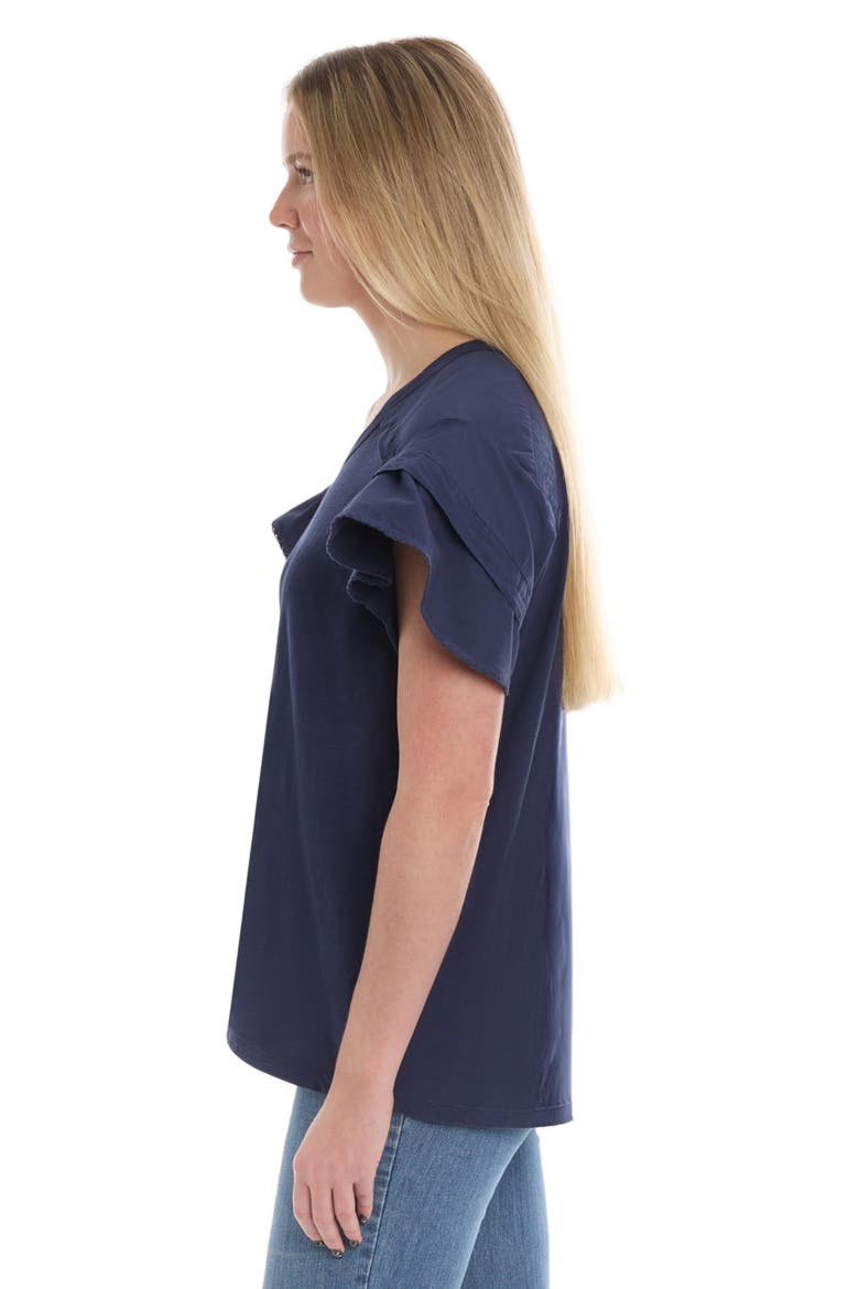 Ruffle Short Sleeve Tee, Alternate, color, Naval Academy
