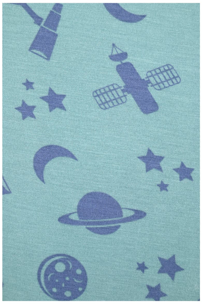 Fitted Long Sleeve Two-Piece Pajamas, Alternate, color, GREEN/ BLUE