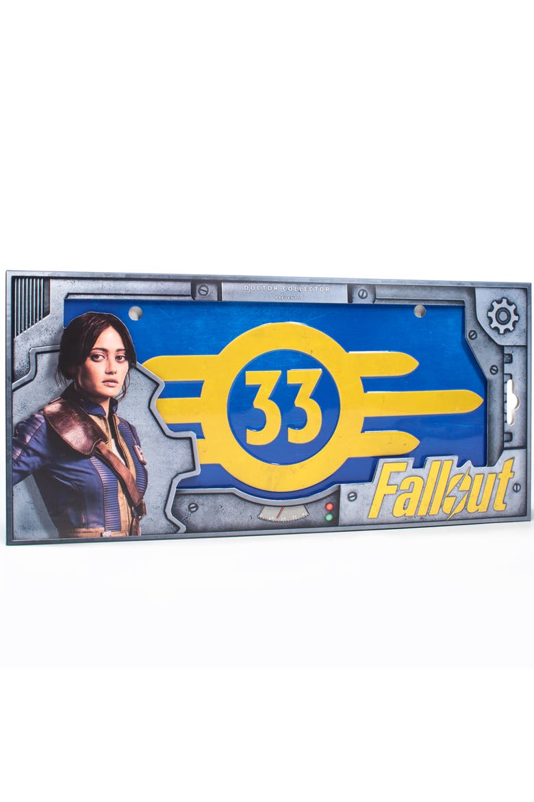 Fallout Vault 33 License Plate, Official Decor, 13.19x 6.3 Inches, Main, color, Multicolored
